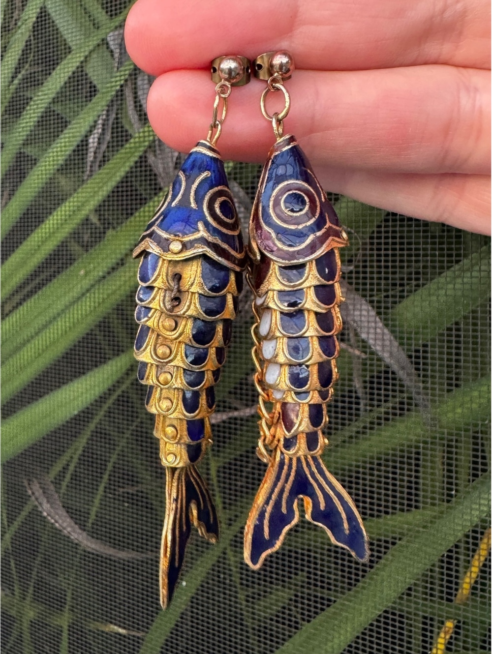 Vintage Articulate Koi Fish post earrings